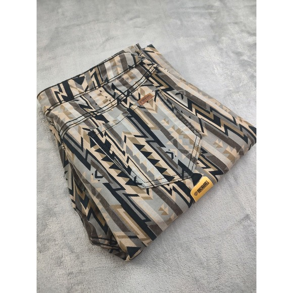 Rock & Roll Denim Denim - Rock & Roll Denim Bargain Button Flare Jeans 33x34 Geometric Print‎ High Rise